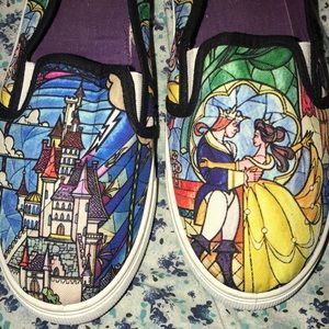BEAUTY & THE BEAST SLIP ON SHOES